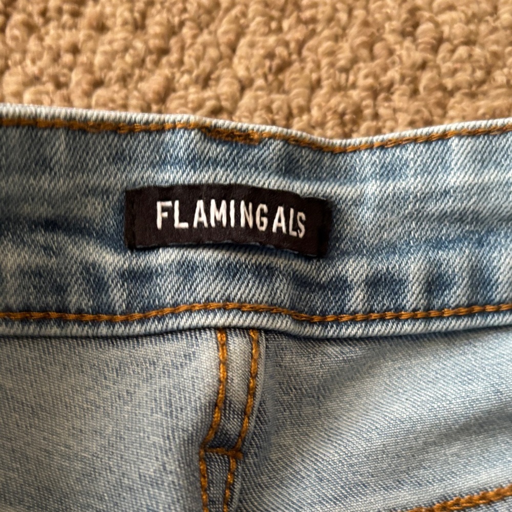 Flamingals Light Blue Frayed Hem Jeans - Picture 5 of 9